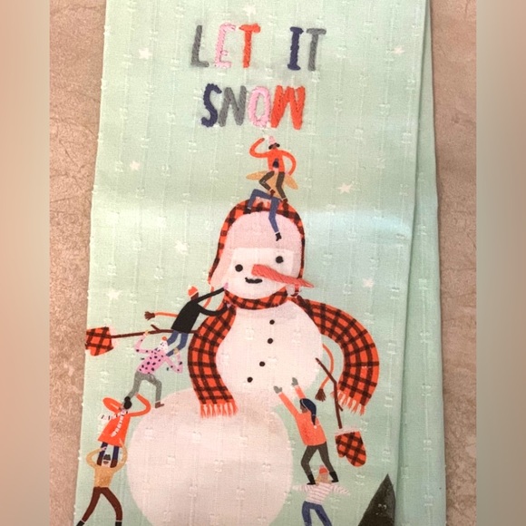 Anthropologie Let It Snow Dish Towel - Picture 3 of 6